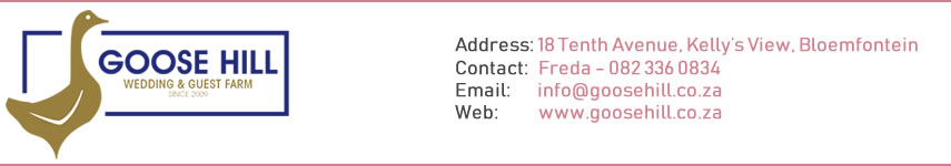 Goose Hill - Wedding Venues Bloemfontein Goose Hill - Wedding Venues Bloemfontein