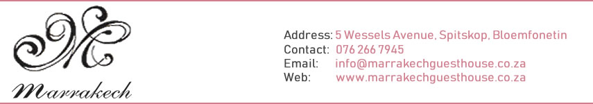 Marrakech Guesthouse - Wedding Venues Bloemfontein